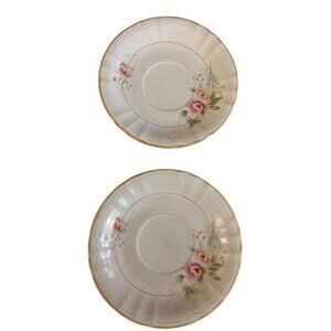 Home Beautiful Robyn Stoneware‎ Coffee Tea Saucers KB102 Japan Floral Set Of 2